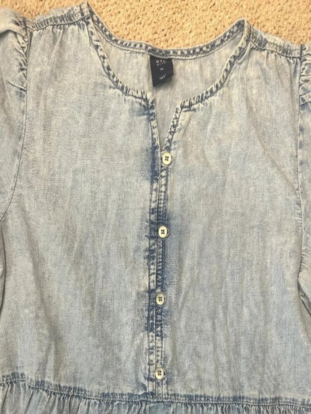 GAP Girls Tiered Denim Dress with Washwell
